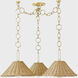 Dalia 3 Light 38.5 inch Aged Brass Chandelier Ceiling Light